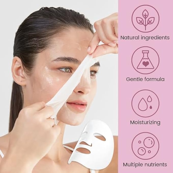 CAKAILA 8 PACK ROSE FACE MASK,PINK FACE MASKS SKINCARE SPA DAY KIT SUPPLIES,SPA PARTY FAVORS FOR WOMEN,SHEET FACIAL MASK SKINCARE GIFTS SET,MOISTURIZE SOOTHE FOR ALL SKIN TYPES - Image 4